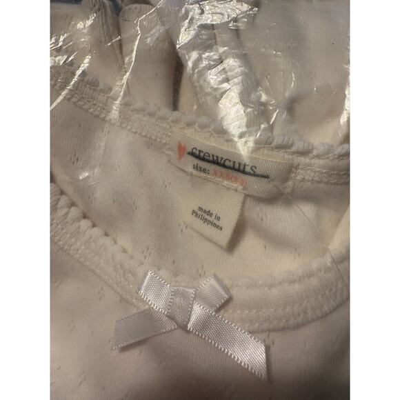J Crew Crewcuts Girls Puff Pointelle T Shirt XXS 2 3 White Cream NWT Tee BS646 - Picture 3 of 4
